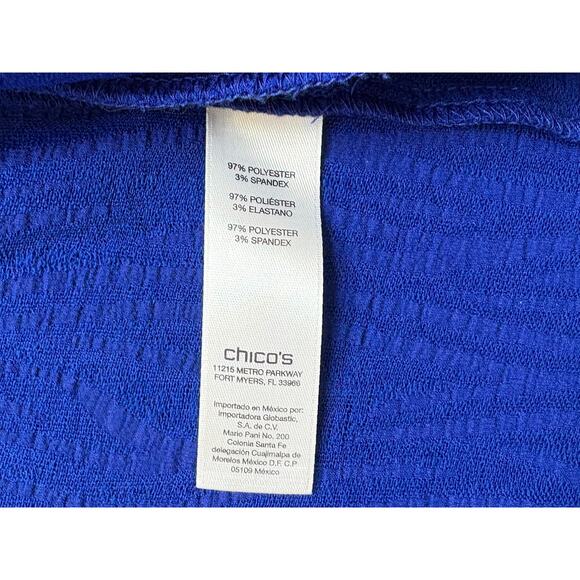 Chico’s Royal Blue Textured Open Front Cardigan | Size 2 (L 12-14) - Picture 4 of 4